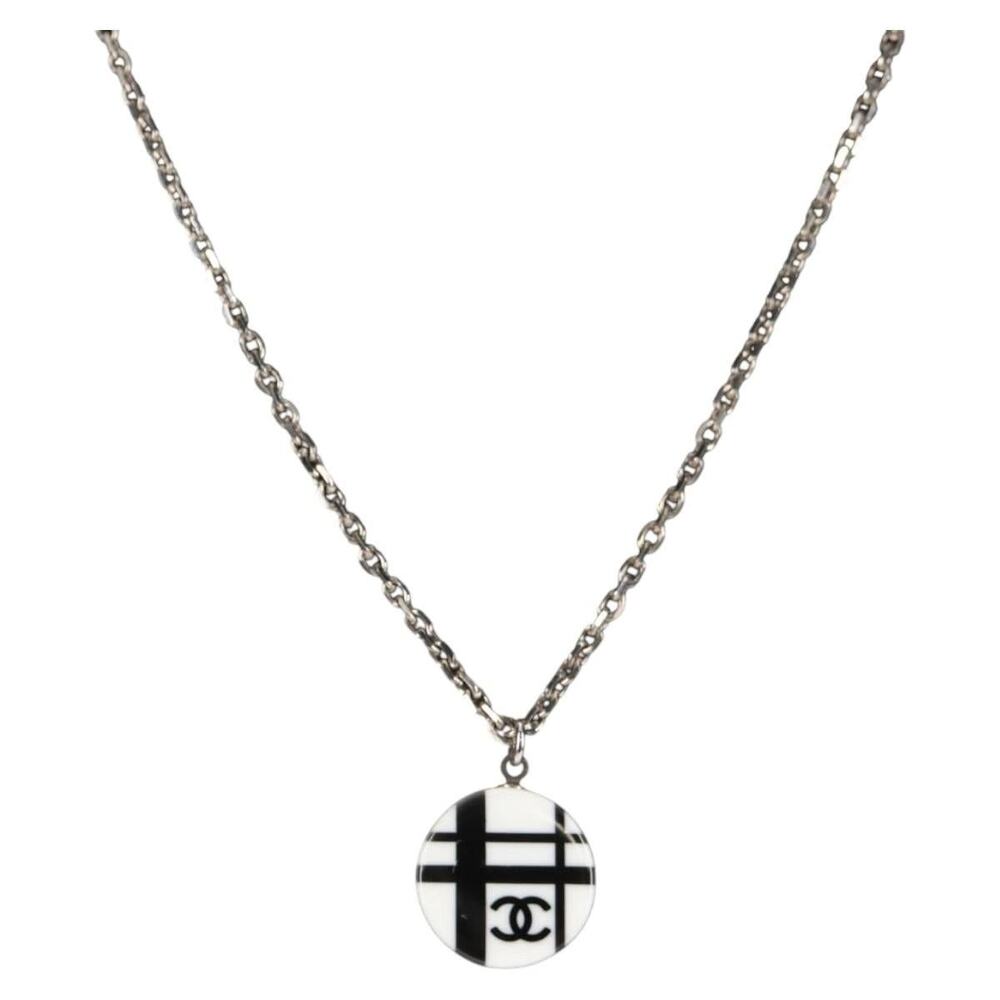 Chanel Necklace Metal Silver CC